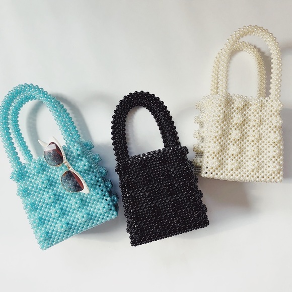 🆕Becky Beaded Bag White Top Handle Bag - Picture 8 of 8